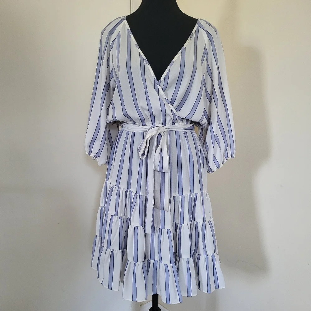 GABBY SKYE Striped Blue and White Dress - Picture 2 of 14